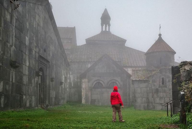 Das Kloster Haghpat liegt im Nebel